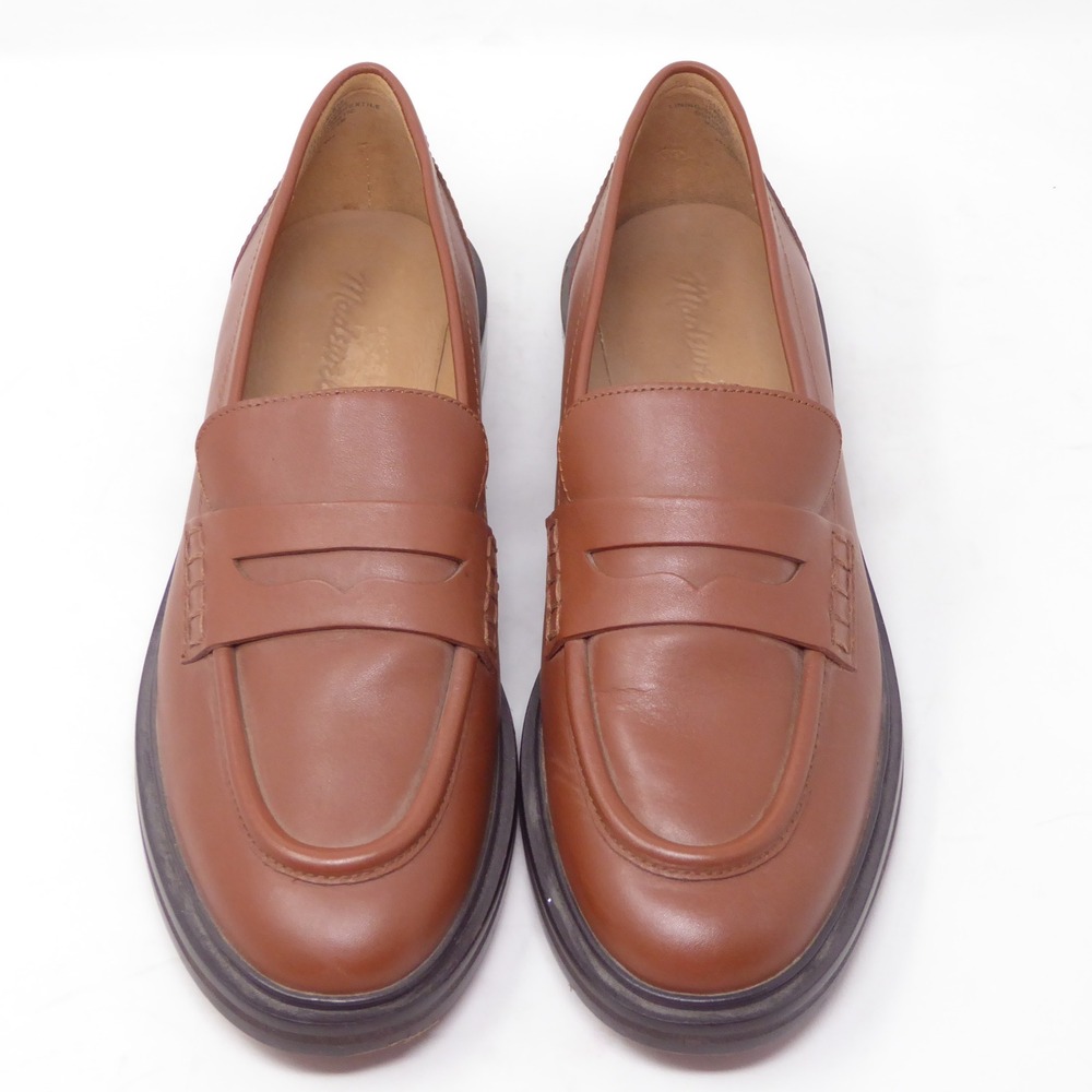 Madewell Womens The Vernon Penny Loafer Brown Leather NL839 Size 8 - Picture 3 of 10